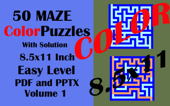 50 Easy KIDS Color Maze 8.5x11 KDP Vol 1: Engaging Young Minds