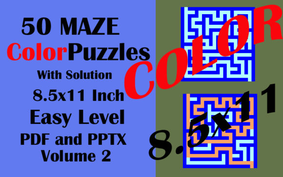 50 Easy KIDS Color Maze 8.5x11 KDP Vol 2: A Publisher's Asset