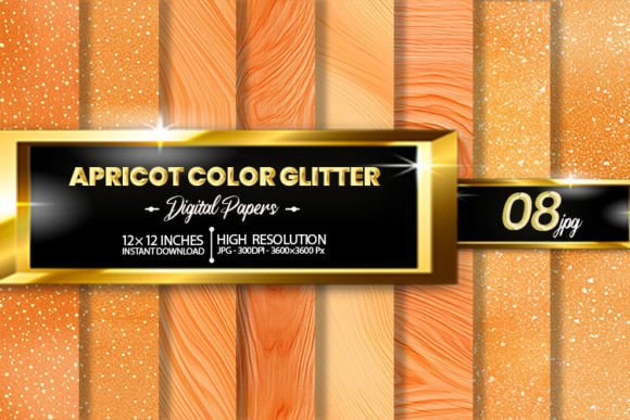 Apricot Color Glitter CrDigital Papers: A Warm, Shimmering Asset for Creatives