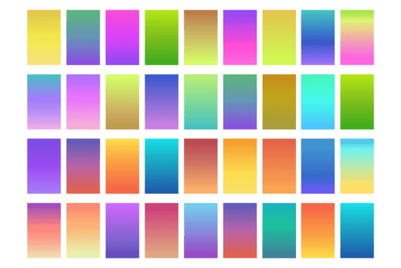 Bright Color Gradient Set: Multicolor Trends for Design