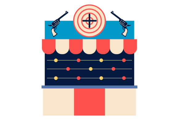 Carnival Shooting Stand Color Icon: A Designer's Playful Powerhouse