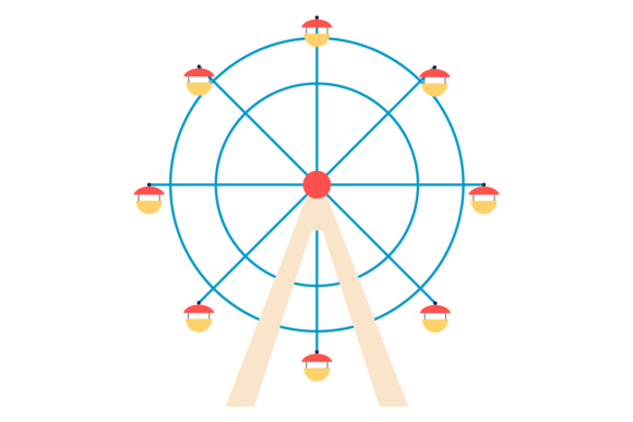 Ferris Wheel Color Icon: A Playful Design Asset