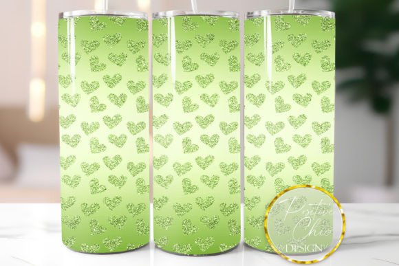 Glitter Hearts Tumbler Wrap Lime Color: A Fresh Pop of Energy