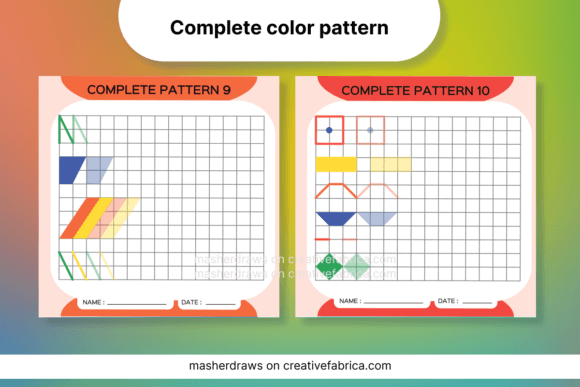 Kids Activity Tracing Color Pattern 9-10: A Playful Design Asset