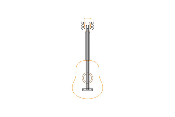 Music Instrument Guitar Color Line Icon: A Designer's Asset