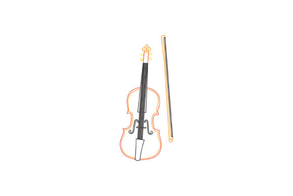 Music Instrument Violin Color Line Icon: A Designer's Versatile Asset