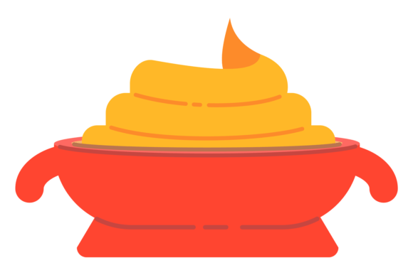 Mustard Dip Bowl: A Spicy Sauce Color Icon for Bold Design