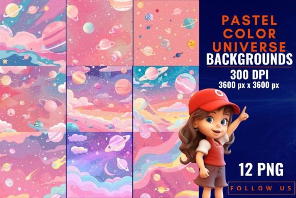 Pastel Color Universe Backgrounds: A Celestial Canvas for Calm Design