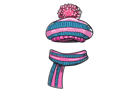 Pom Pom Hat Doodle: Color Fashion Sketch for Designers