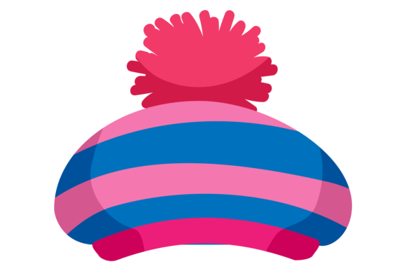 Pom Pom Hat with Stripe Color Pattern: A Playful Design Asset