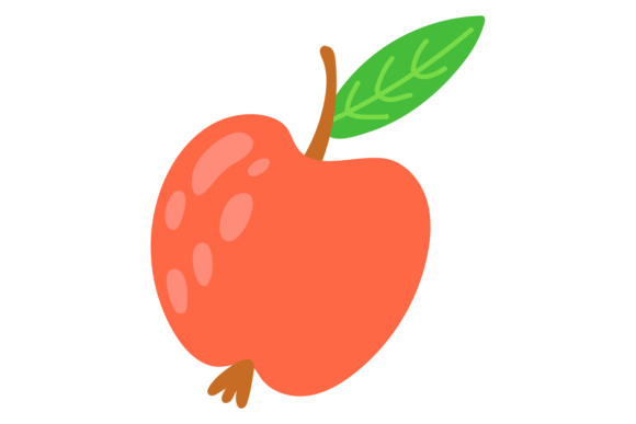 Red Apple Color Icon: Organic Ripe Fruit for Modern Design