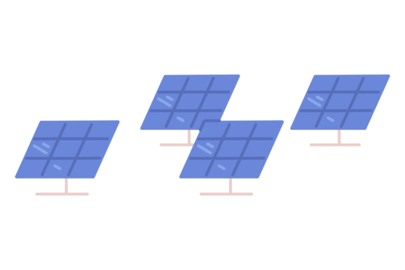 Solar Panel Color Icon: Renewable Sun Energy for Modern Design