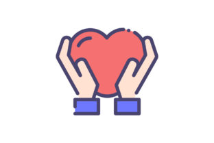 The Heartfelt Symbol: Hands with Heart Icon Full Color