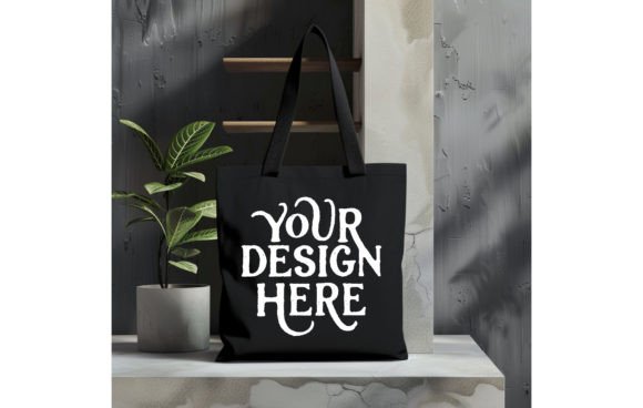 Tote Bag, Color Black Mockup 8: A Designer's Go-To Asset