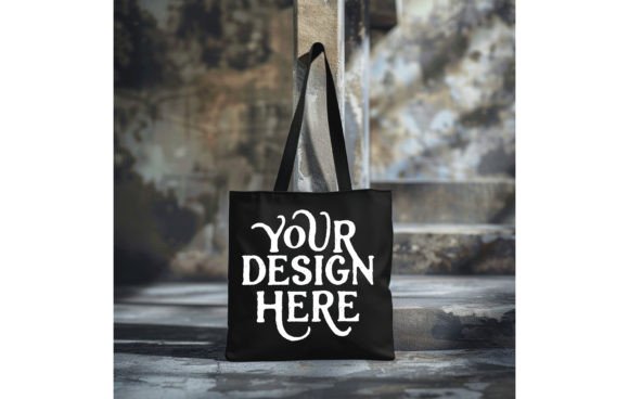 Tote Bag Mockup in Black: A Versatile Design Asset