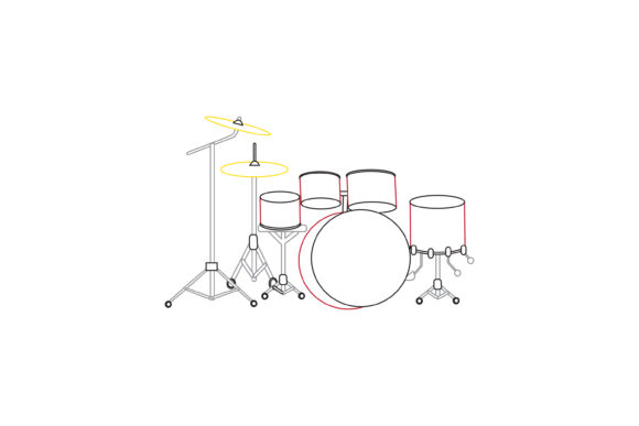 Unlock Creative Potential with Music Instrument Drum Color Line Icons