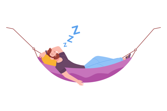 Unwinding with the Man Sleep in Hammock Color Icon