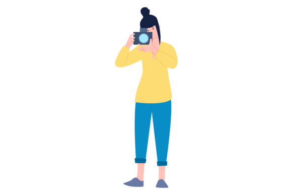 Young Woman Shooting Photo: A Creative Font for Modern Branding